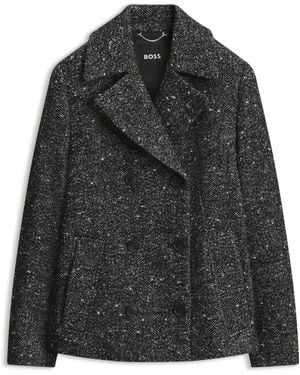 BOSS Regular-Fit Caban Aus Strukturiertem Gewebe - Schwarz