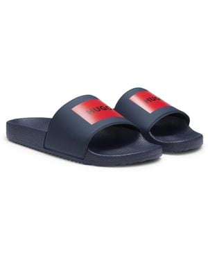 HUGO Slides With Logo Strap - Blue