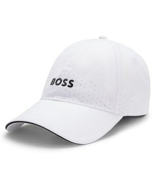 BOSS Perforated Cap With Gloss Logo - White