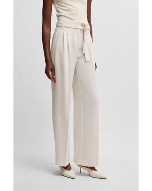 BOSS Relaxed-Fit Trousers - White