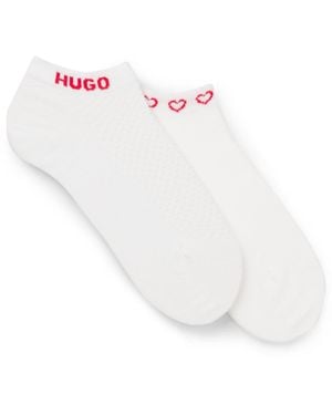 HUGO Two-Pack Of Ankle-Length Socks With Logos - White