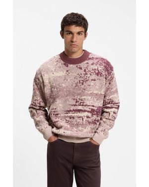 BOSS Relaxed-Fit Jumper With Jacquard Pattern - Pink