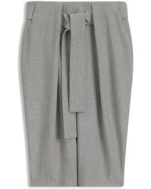 BOSS Falda Plisada Con Cinturón - Gris