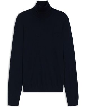 BOSS Regular-Fit Rollkragenpullover Aus Merinowolle - Blau