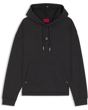 HUGO Sweat À Capuche Coupe Décontractée Avec Logo Revisité - Noir