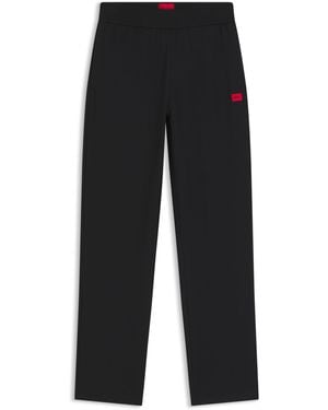 HUGO Trainingsbroek Van Stretchjersey Met Rood Logolabel - Zwart
