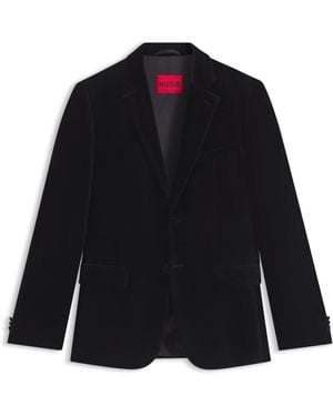 HUGO Extra Slim-Fit Sakko Aus Baumwoll-Samt - Blau