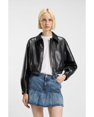 HUGO Black Women's Cropped Jackets Size 6 - Blue