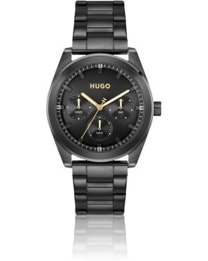 HUGO Horloge Met Zwarte Coating En Bijpassende Wijzerplaat En Polsband