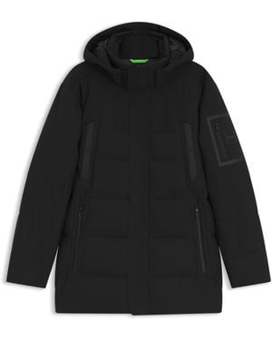 BOSS Water-Repellent Parka Jacket With Down Filling - Black