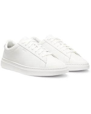 BOSS Leather Trainers With Rubber Sole - White