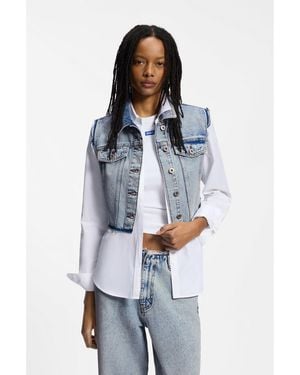 HUGO Cropped Sleeveless Vest - Blue