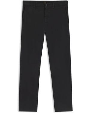 BOSS Pantalones Regular Fit De Satén De Algodón Elástico - Azul