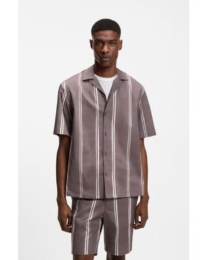 BOSS Purple Men's Casual Shirts Size M - Brown