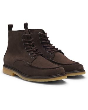 BOSS Dark Brown Men's Boots Size 11 - Black