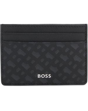 BOSS Monogram Card Holder With Foil-Emed Logo - Black