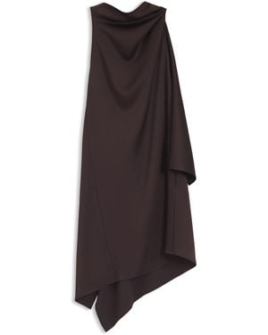 BOSS Ärmelloses Asymmetrisches Kleid Aus Drapiertem Sable-Satin - Mehrfarbig