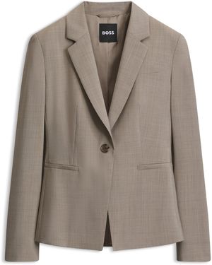 BOSS Blazer Slim Fit De Lana - Marrón