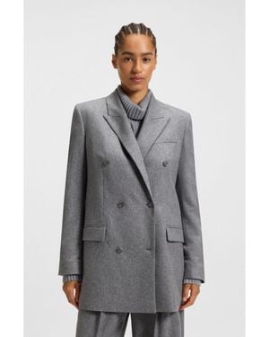 BOSS Regular-Fit Long-Length Blazer - Grey