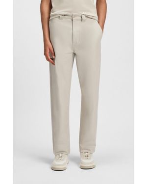 BOSS Straight-Fit Trousers - Natural