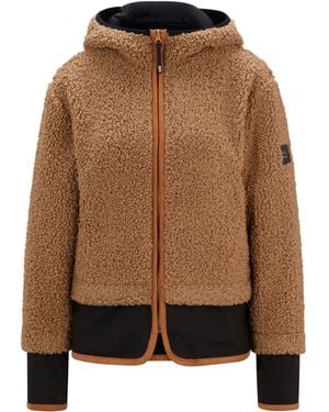 BOSS Equestrian Hybrid Hooded Teddy Jacket - Brown