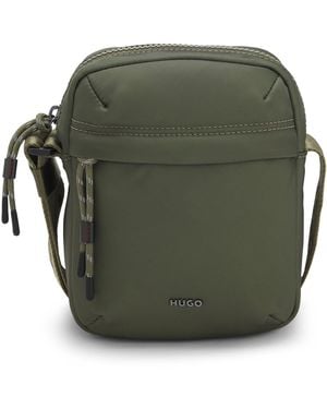 HUGO Reportertas Van Twill Met Metallic Logoletters - Groen