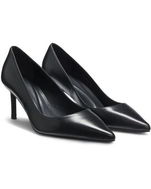 BOSS Leren Pumps Met Spitse Neus - Zwart
