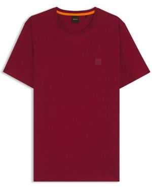 BOSS Cotton-Jersey T-Shirt With Logo Patch - Red