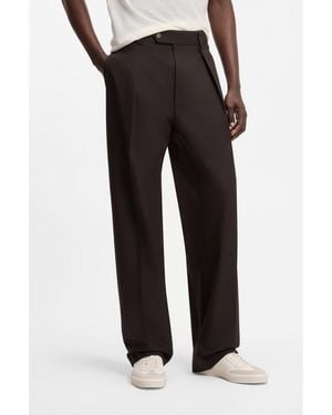 BOSS By Beckham Pleat-Front Trousers - Grey