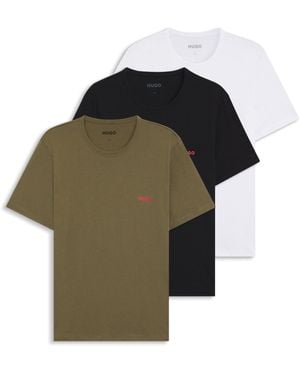 HUGO 3 Pack Of Cotton Underwear T-Shirts - Black