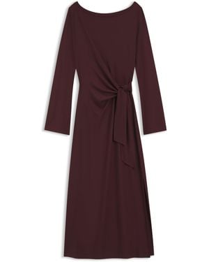 BOSS Maxi Vestito A Maniche Lunghe - Viola
