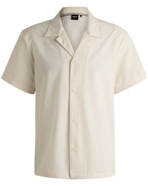 BOSS Regular-Fit Beach Shirt - Natural