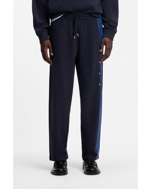 HUGO Relaxed-Fit Tracksuit Bottoms - Blue