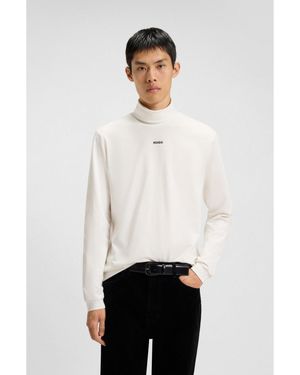 HUGO Rollneck Logo T-Shirt - White