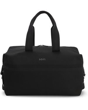 BOSS Holdall With Mixed Structures - Black