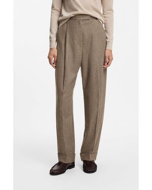 BOSS Relaxed-Fit Trousers - Natural