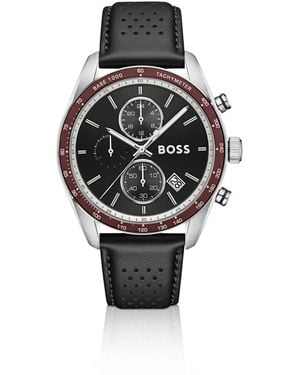 BOSS Grand Prix Vitesse Reloj Con Esfera Negra Y Correa Perforada - Negro