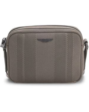 BOSS X Aston Martin Knitted Crossbody Bag With Suede Trims - Grey