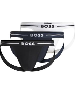 BOSS Set Van Drie Jockstraps Van Stretchkatoen - Zwart