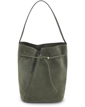BOSS Revers Bucket Bag Van Suède Met Gevlochten Riem - Zwart