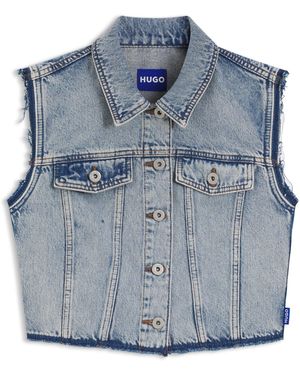 HUGO Chaleco Corto Sin Mangas En Denim Azul