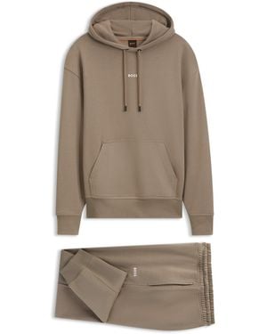 BOSS Chándal De Algodón De Estilo Casual Con Logo Minimalista - Marrón