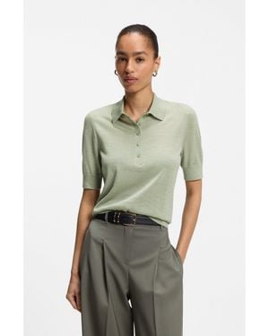 BOSS Short-Sleeved Polo Jumper - Green