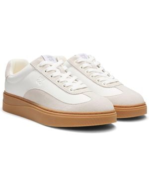 HUGO Low-Top Trainers With Suede Trims - White