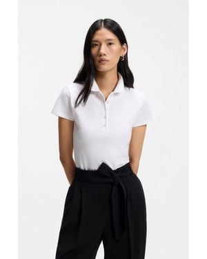 BOSS Cotton-Piqué Polo Shirt With Logo Detail - White
