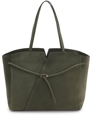 BOSS Bolso Shopper Revers En Piel Vuelta Con Tira Trenzada - Verde