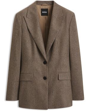 BOSS Slim-Fit Textured Blazer - Brown