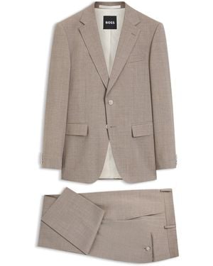 BOSS Slim-Fit Zweiteiler Aus Schurwolle - Grau