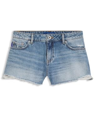 HUGO Shorts Regular Fit De Denim Rígido Azul