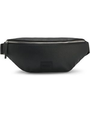 HUGO Sac Ceinture Grainé Avec Écusson Logo - Noir